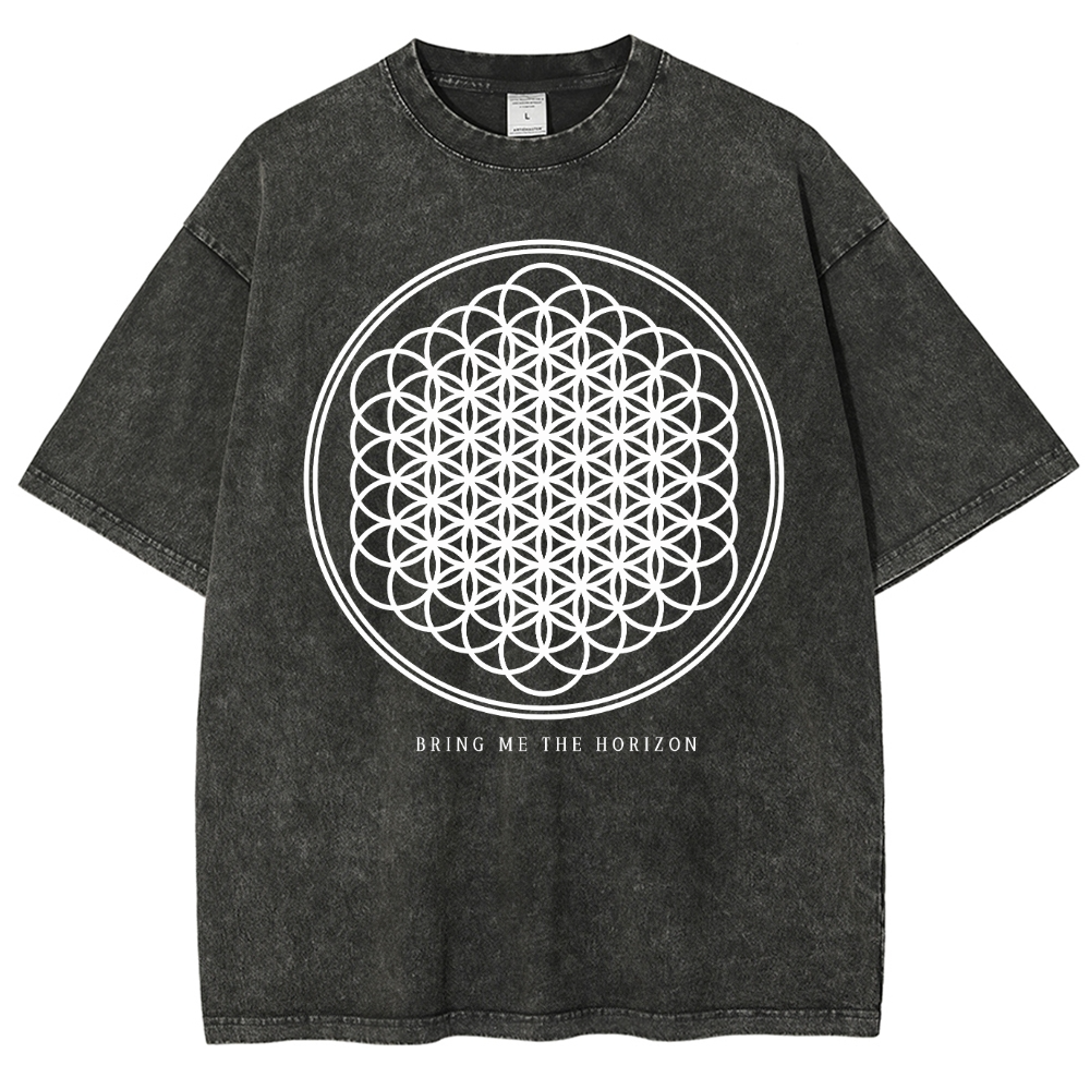 "Bring Me The Horizon" Print Washed T-Shirt