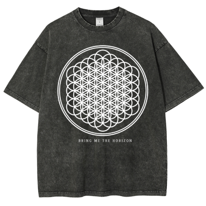 "Bring Me The Horizon" Print Washed T-Shirt