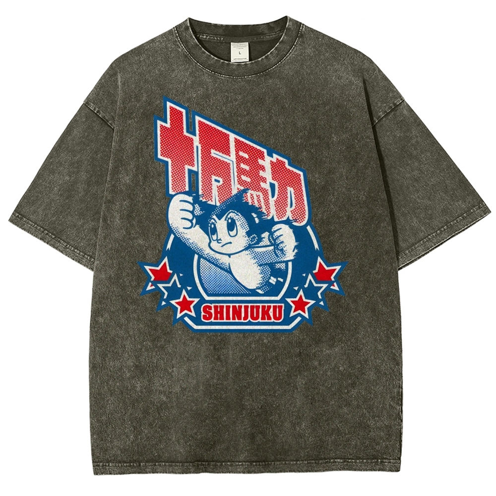 SHINJUKU Washed Vintage Short Sleeves T-Shirt