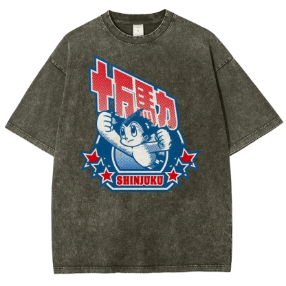 SHINJUKU Washed Vintage Short Sleeves T-Shirt