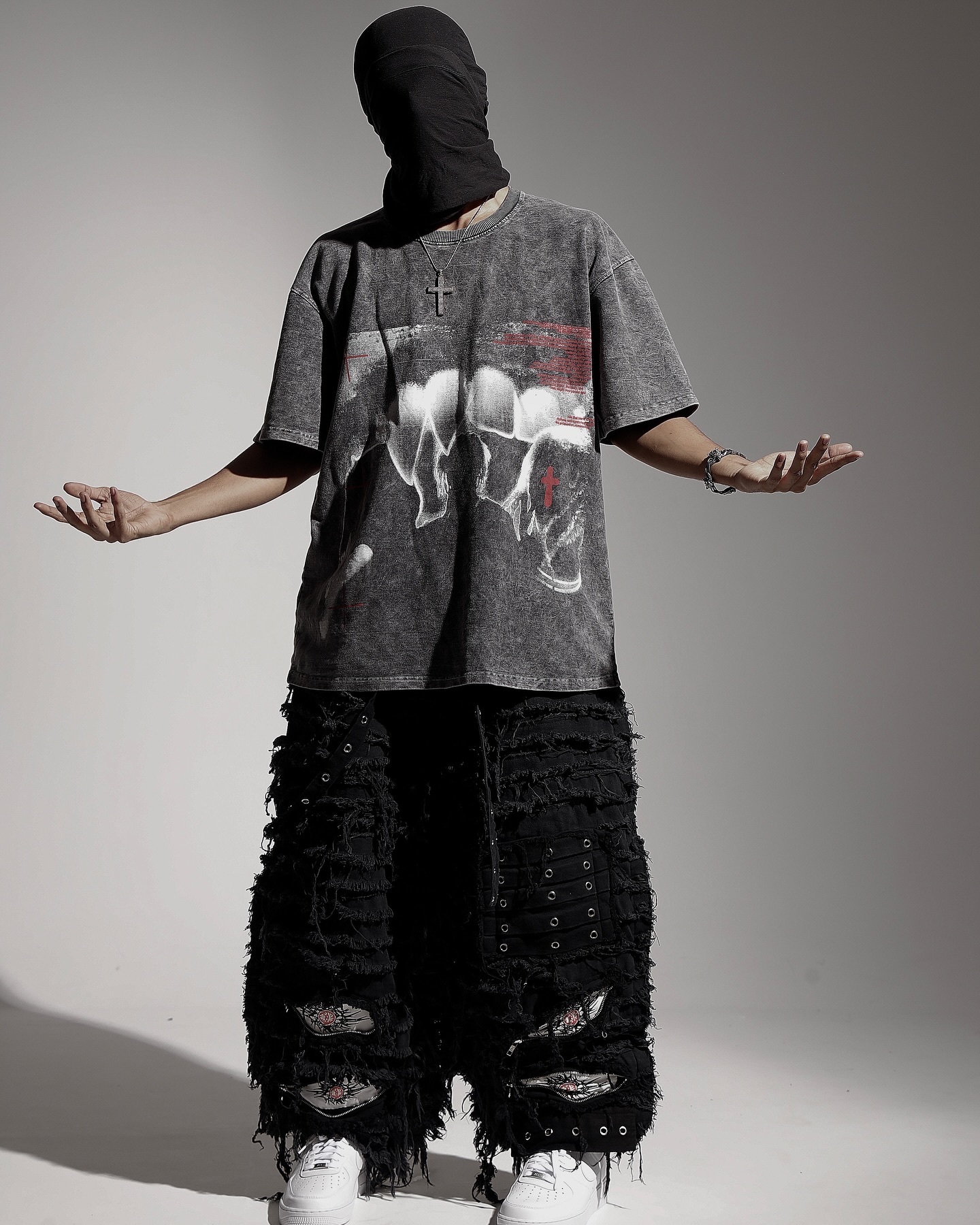 Cool Boy Print Washed Distressed T-Shirt