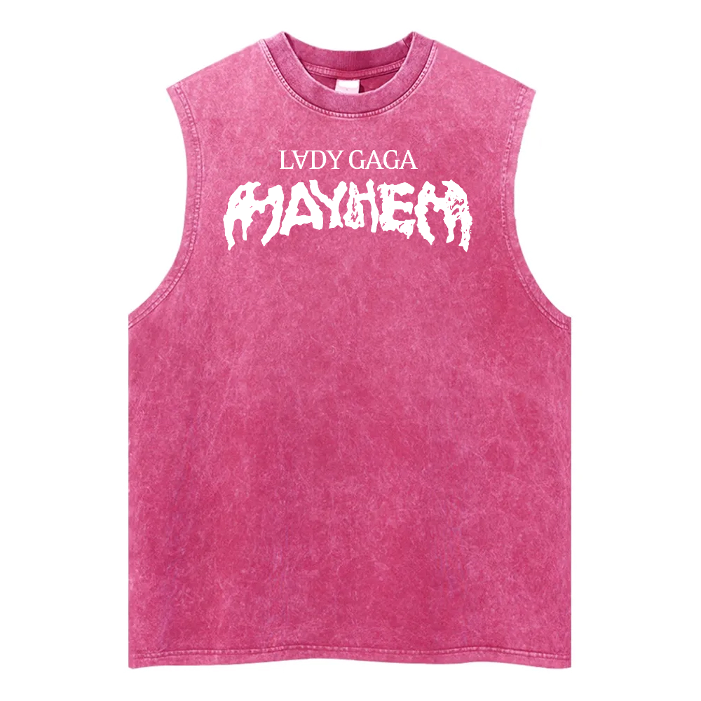 Lady Gaga Mayhem Washed Fitness Tank Top