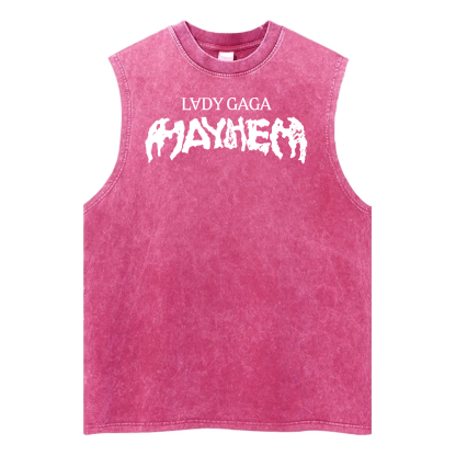 Lady Gaga Mayhem Washed Fitness Tank Top