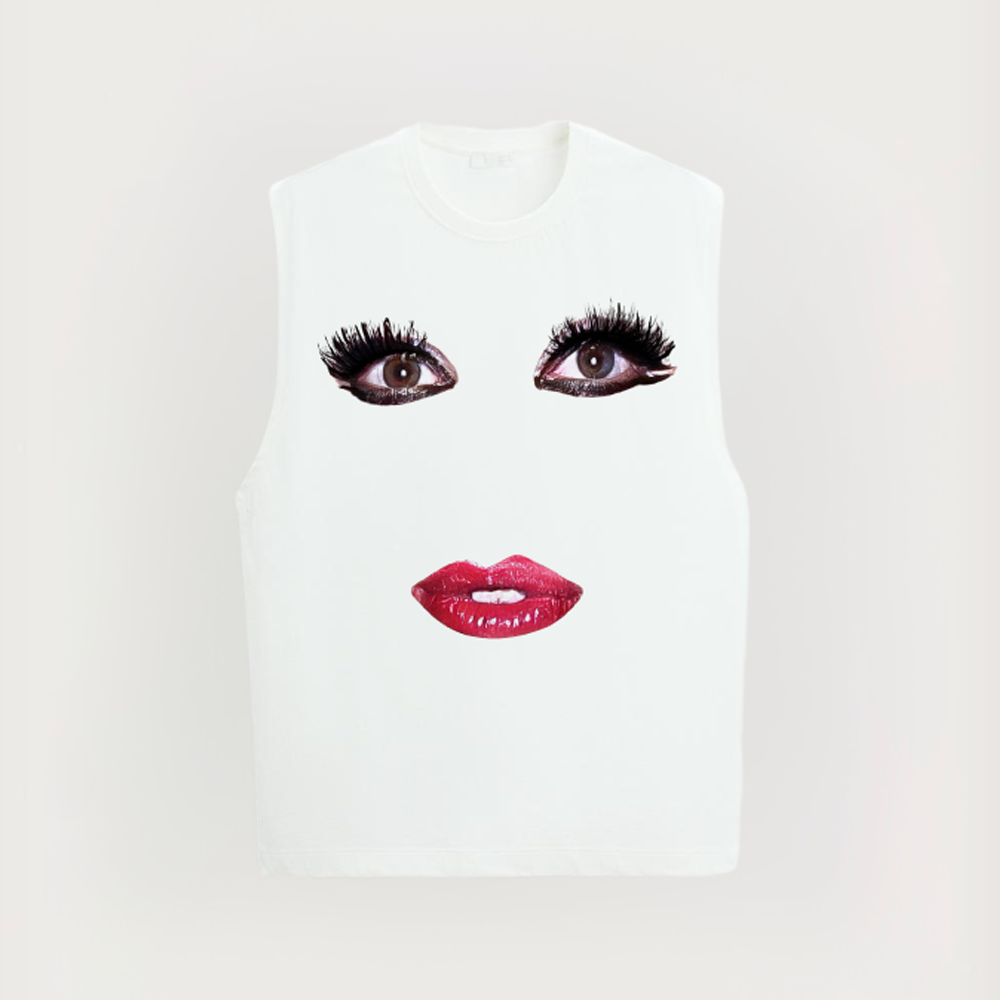 Creative Face Prints Tank Top