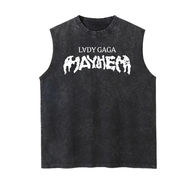 Lady Gaga Mayhem Washed Fitness Tank Top