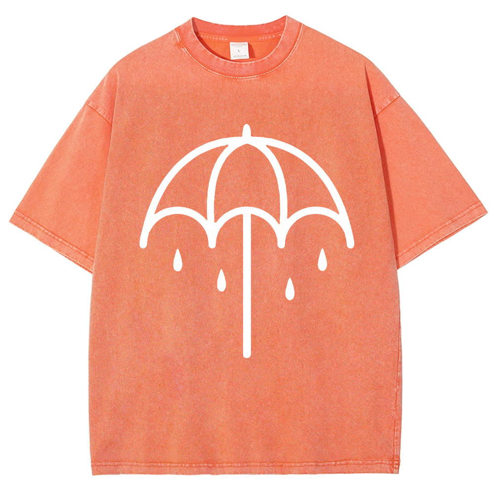 "Bring Me The Horizo" Printed Washed T-Shirt