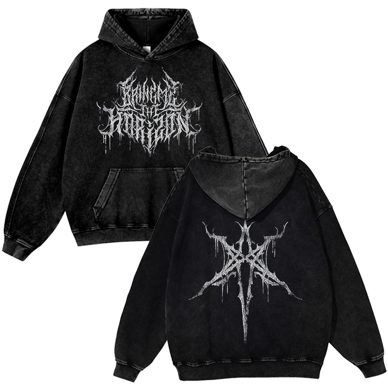 Unisex Fit Vintage  "Bring Me The Horizon "  Washed Hoodie