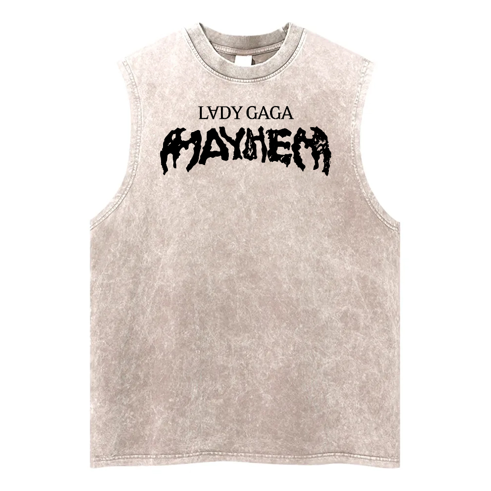 Lady Gaga Mayhem Washed Fitness Tank Top