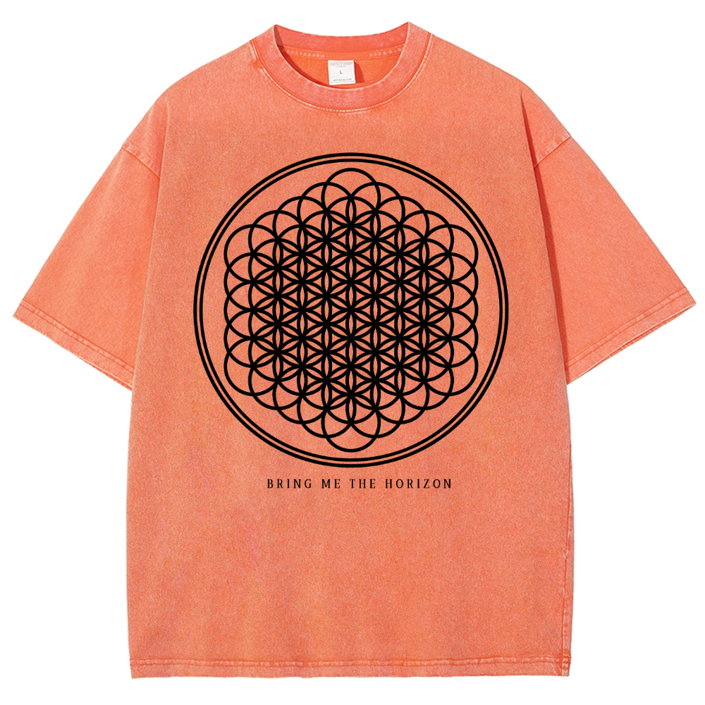 "Bring Me The Horizon" Print Washed T-Shirt