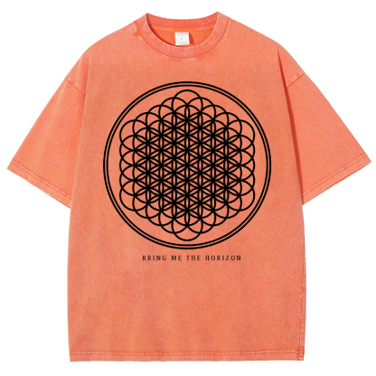 "Bring Me The Horizon" Print Washed T-Shirt
