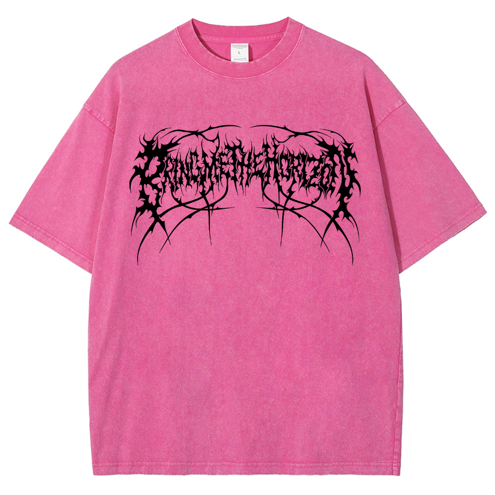 "Bring Me The Horizon" Black Metal Genexis Print Washed T-Shirt