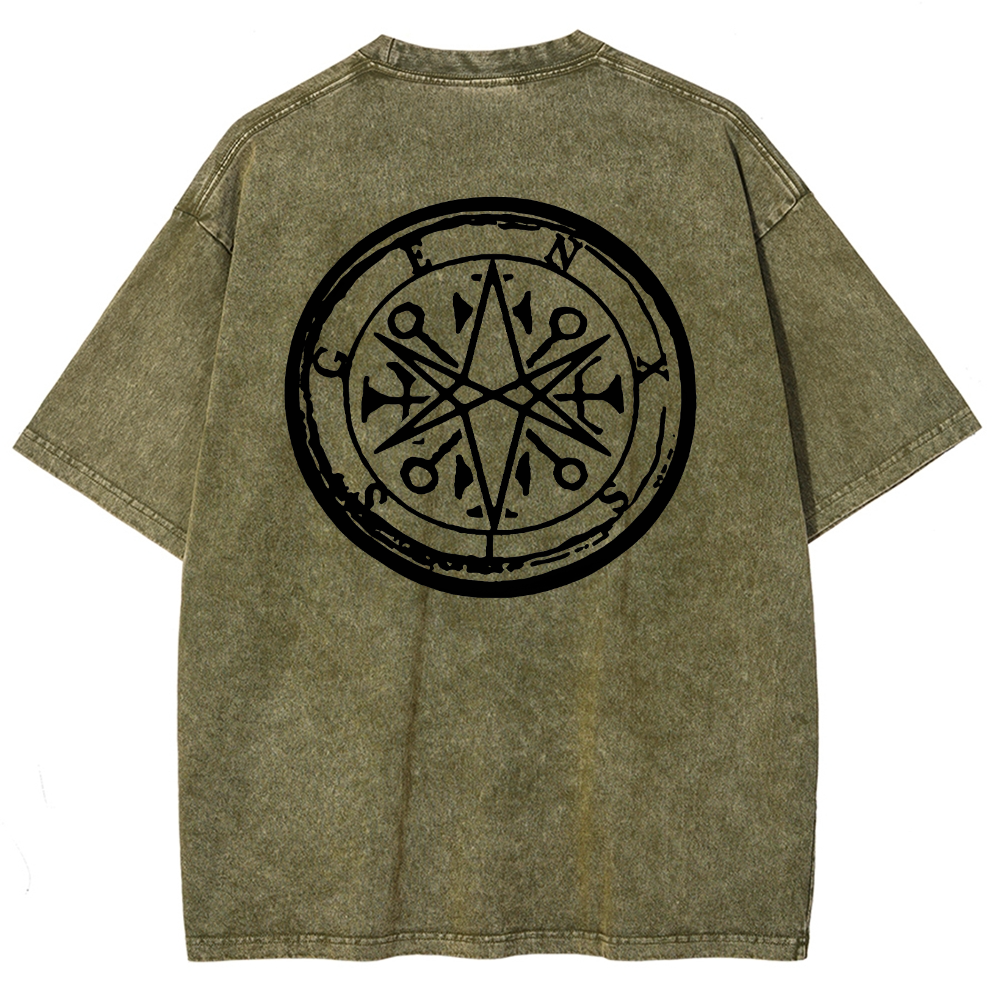 "Bring Me The Horizon" Black Metal Genexis Print Washed T-Shirt