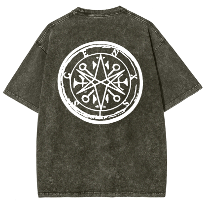 "Bring Me The Horizon" Black Metal Genexis Print Washed T-Shirt