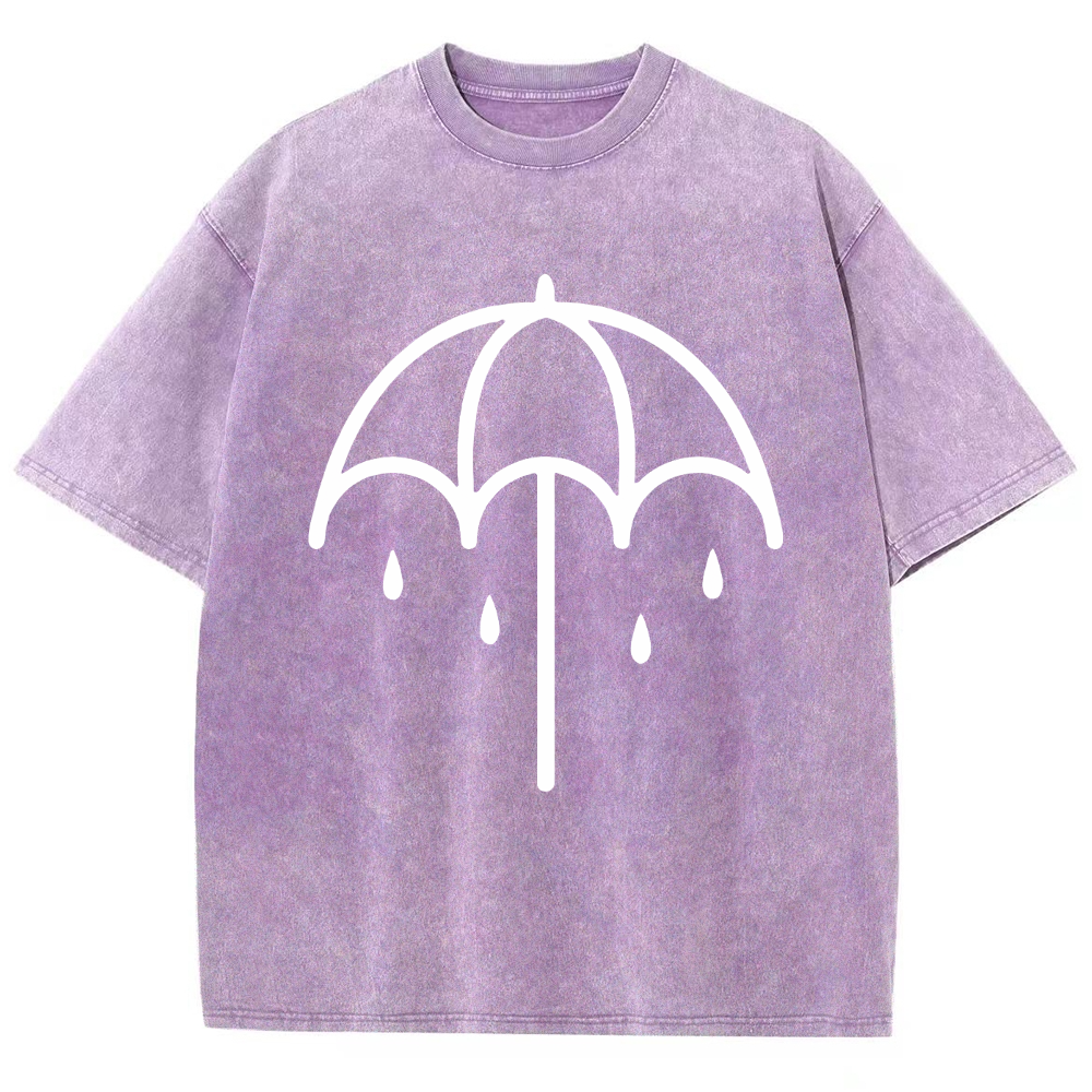 "Bring Me The Horizo" Printed Washed T-Shirt
