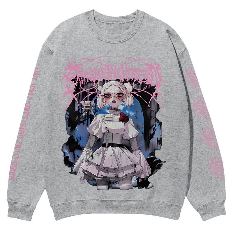 "Bring Me The Horizo" Print Casual Crewneck Sweatshirt