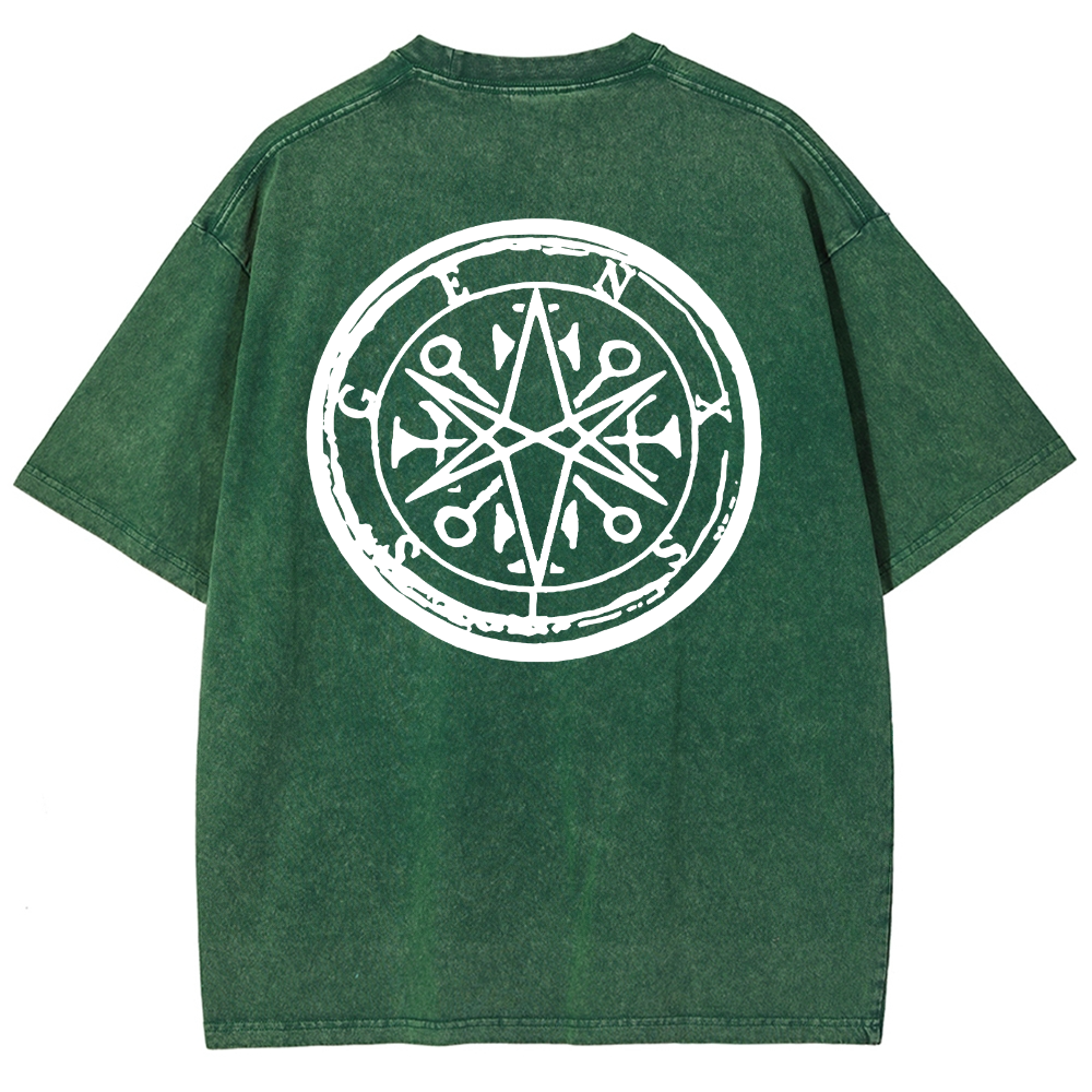 "Bring Me The Horizon" Black Metal Genexis Print Washed T-Shirt