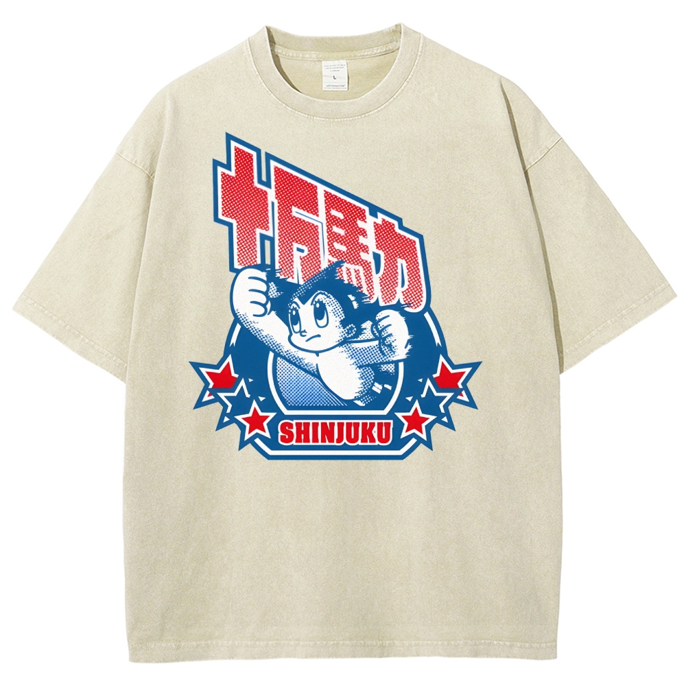 SHINJUKU Washed Vintage Short Sleeves T-Shirt