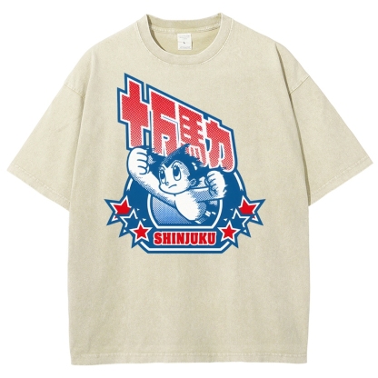 SHINJUKU Washed Vintage Short Sleeves T-Shirt