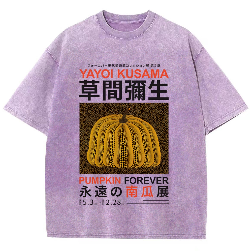 Pumpkin Pattern Washed Vintage Short Sleeves T-Shirt