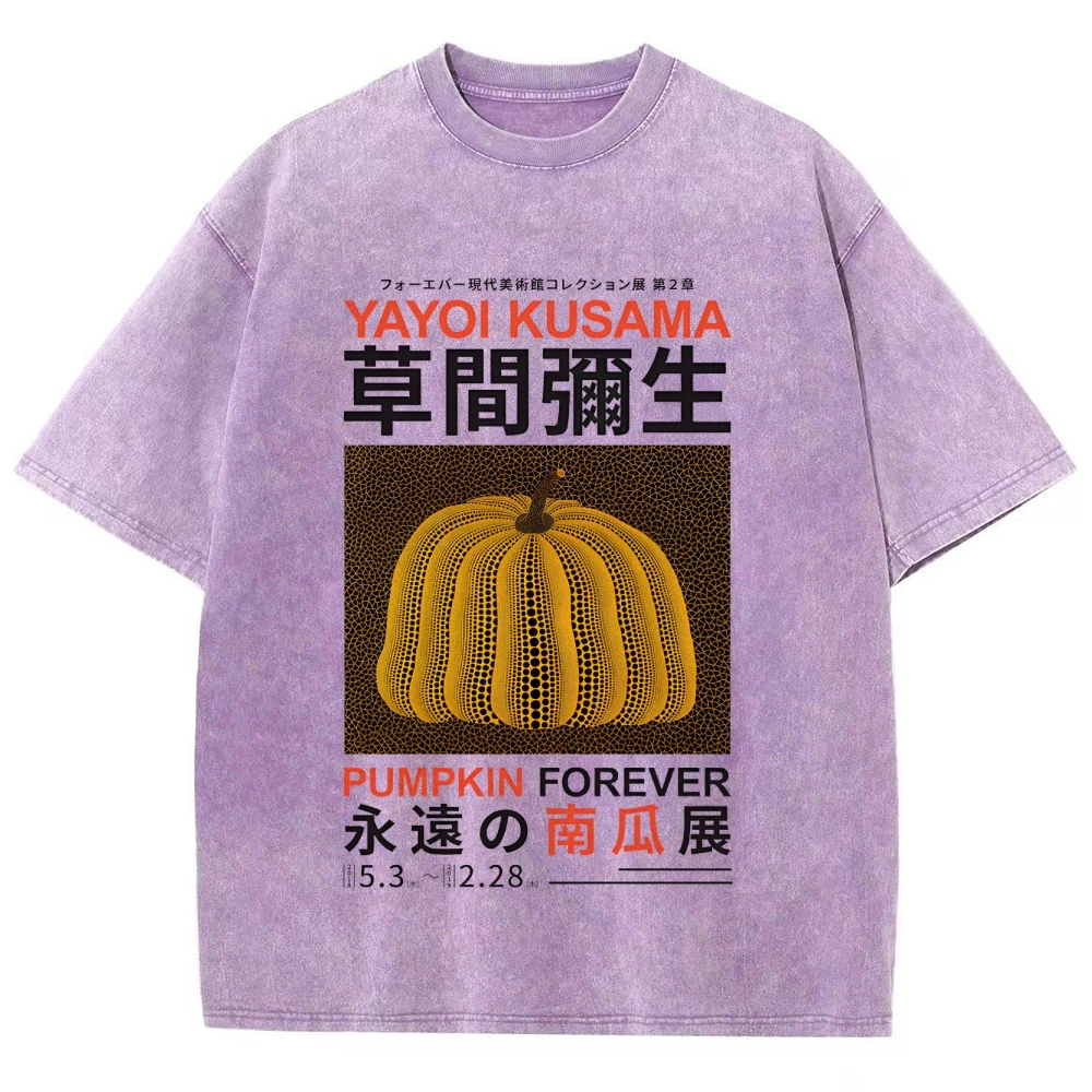 Pumpkin Pattern Washed Vintage Short Sleeves T-Shirt