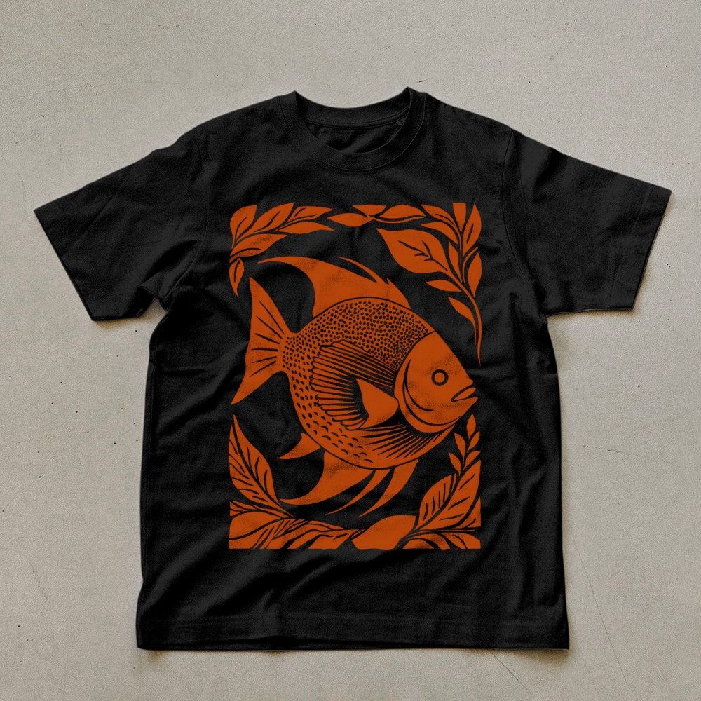 Casual Fish PatternUnisex Prints T-Shirt