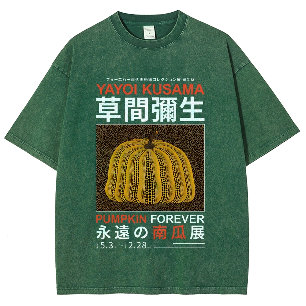 Pumpkin Pattern Washed Vintage Short Sleeves T-Shirt