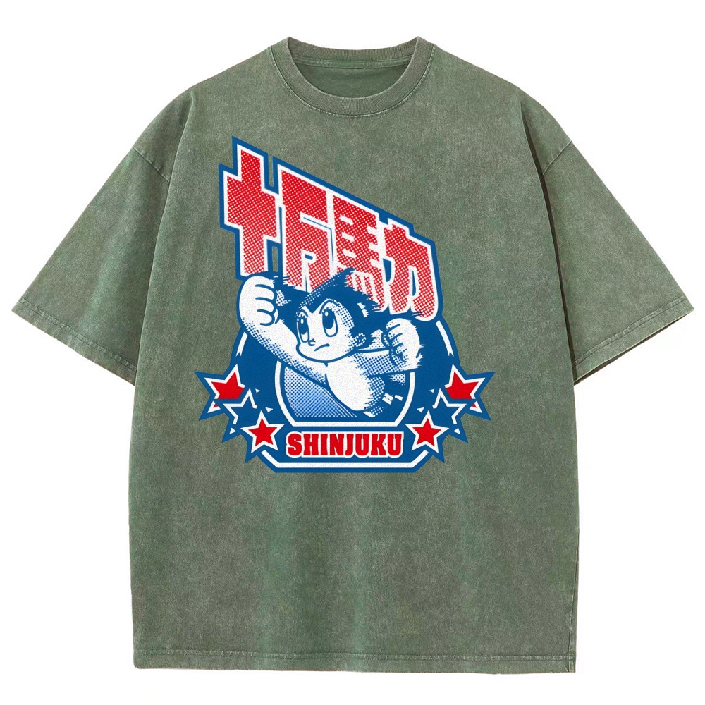 SHINJUKU Washed Vintage Short Sleeves T-Shirt