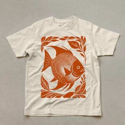 Casual Fish PatternUnisex Prints T-Shirt