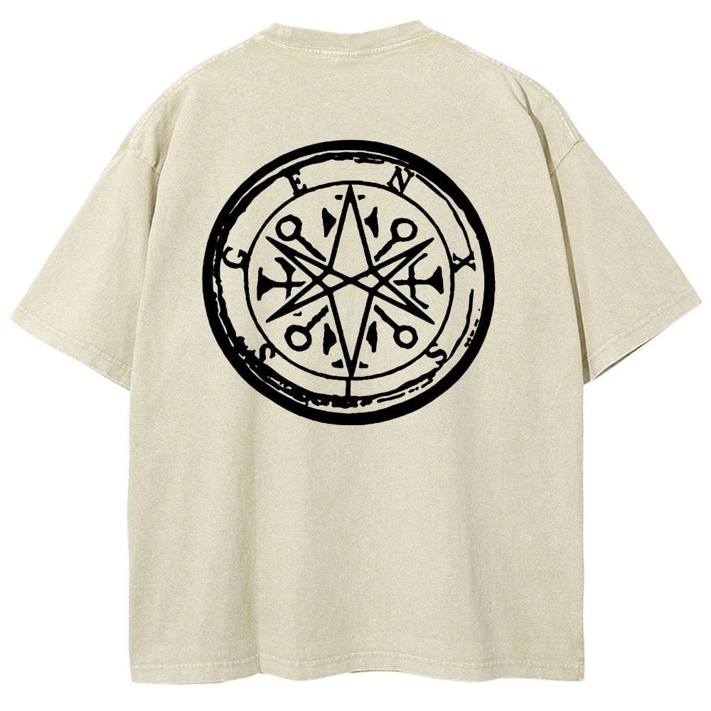 "Bring Me The Horizon" Black Metal Genexis Print Washed T-Shirt