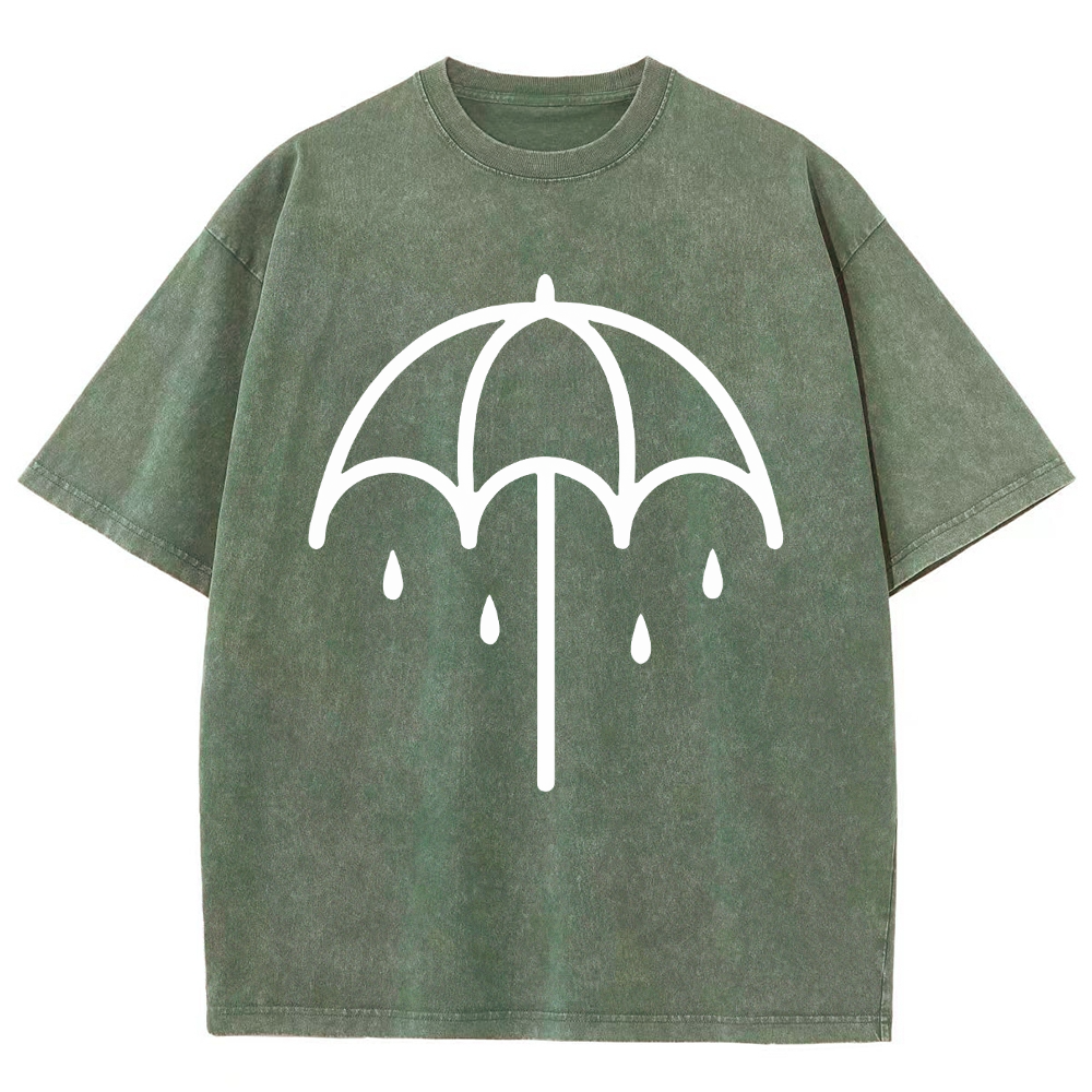 "Bring Me The Horizo" Printed Washed T-Shirt