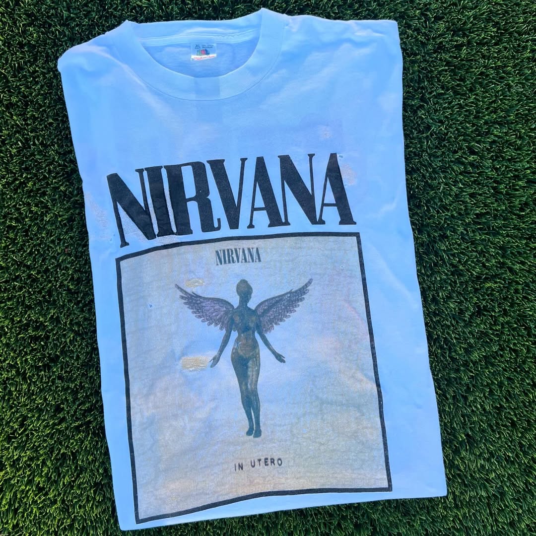 Rare Nirvana In Utero Memorial Prints Short Sleeves T shirt