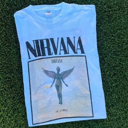 Rare Nirvana In Utero Memorial Prints Short Sleeves T shirt