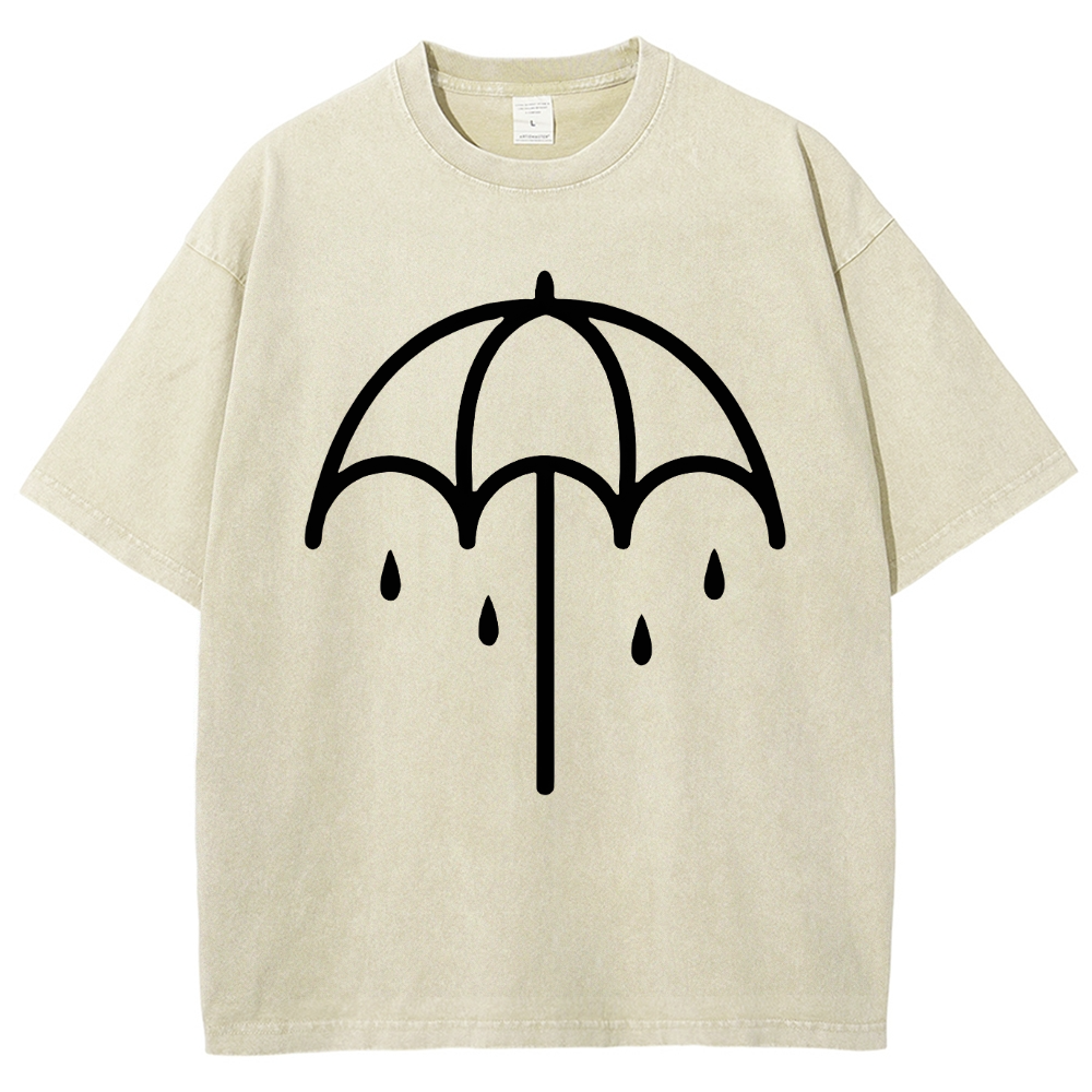 "Bring Me The Horizo" Printed Washed T-Shirt