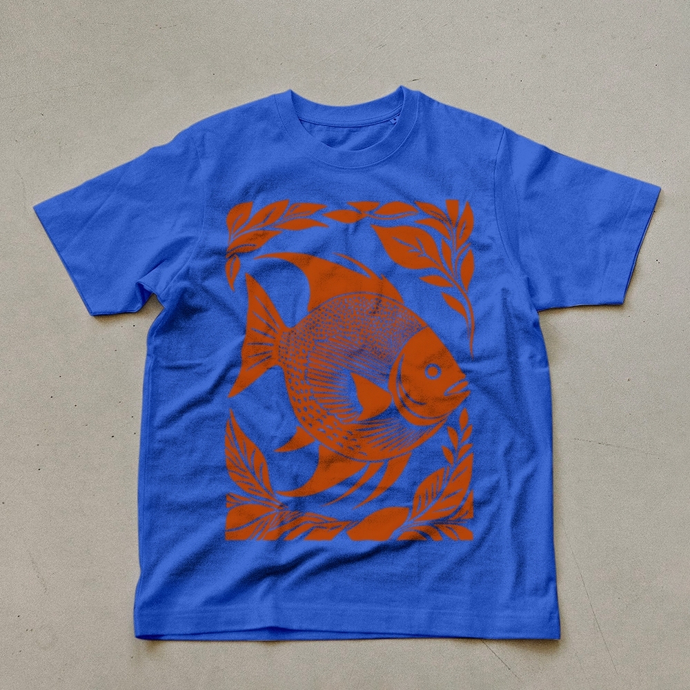 Casual Fish PatternUnisex Prints T-Shirt