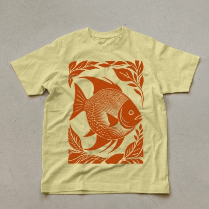 Casual Fish PatternUnisex Prints T-Shirt