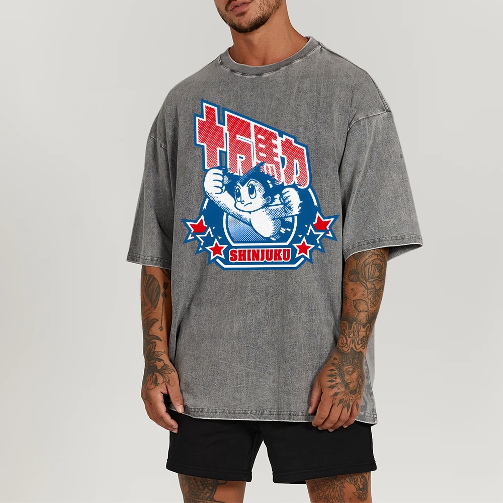 SHINJUKU Washed Vintage Short Sleeves T-Shirt