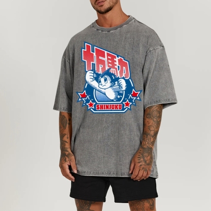 SHINJUKU Washed Vintage Short Sleeves T-Shirt