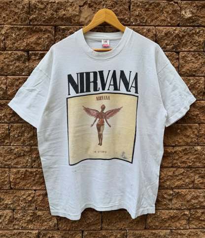 Rare Nirvana In Utero Memorial Prints Short Sleeves T shirt