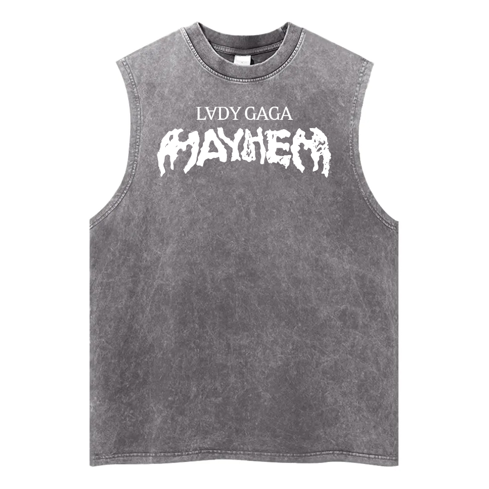 Lady Gaga Mayhem Washed Fitness Tank Top