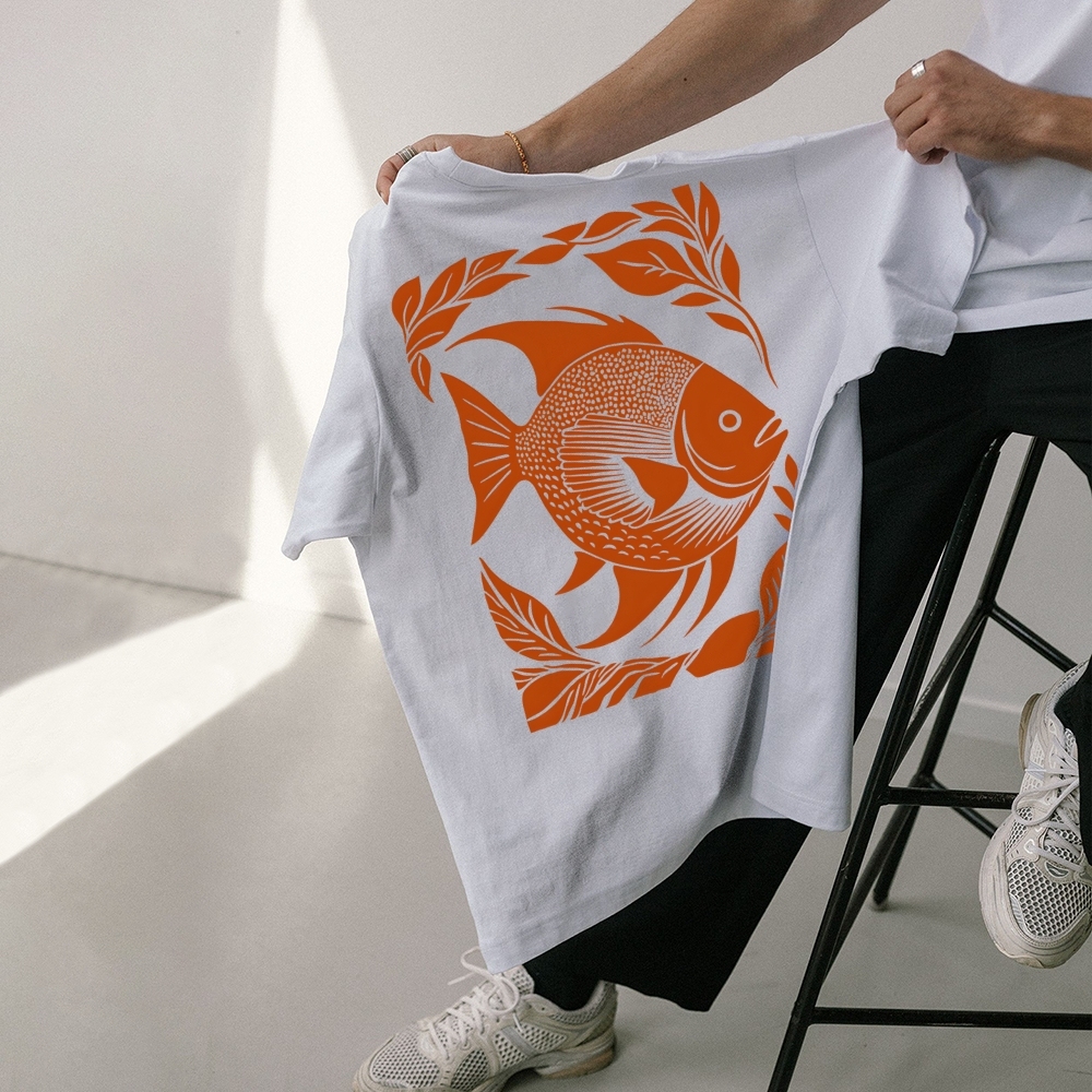 Casual Fish PatternUnisex Prints T-Shirt