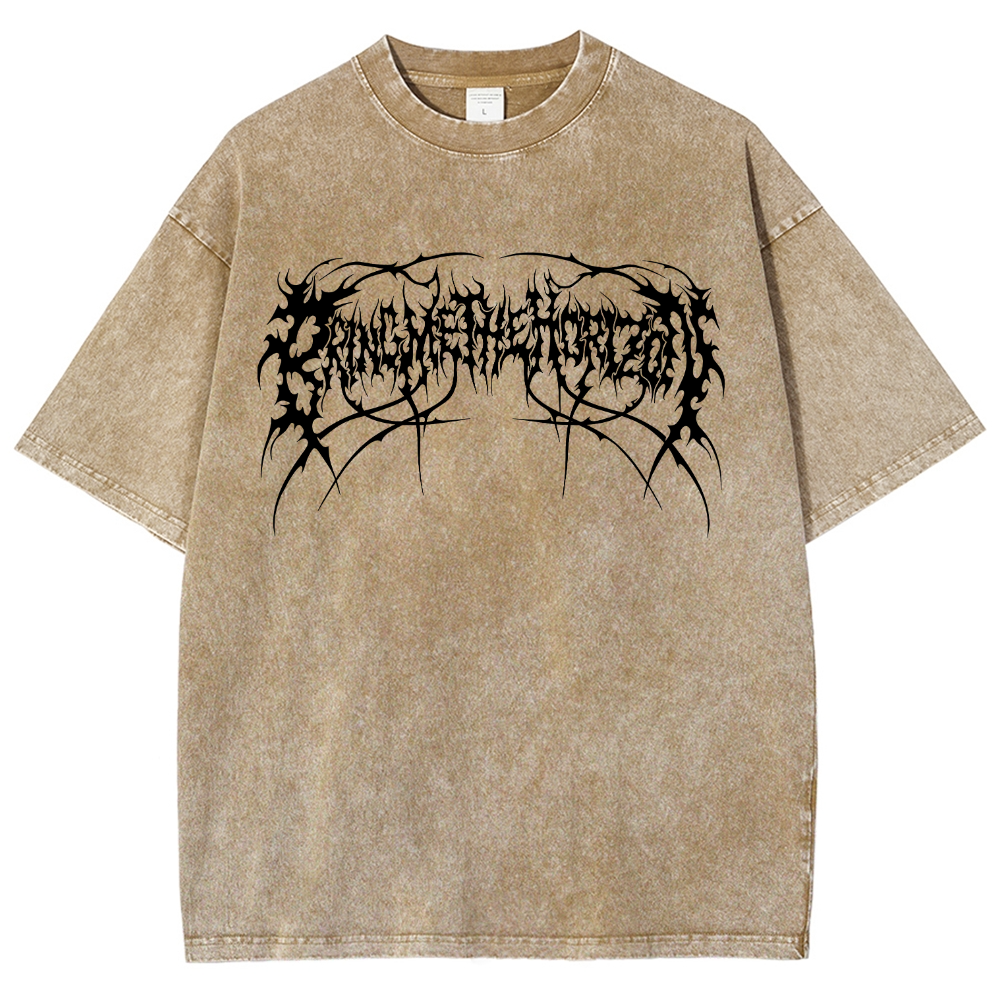 "Bring Me The Horizon" Black Metal Genexis Print Washed T-Shirt