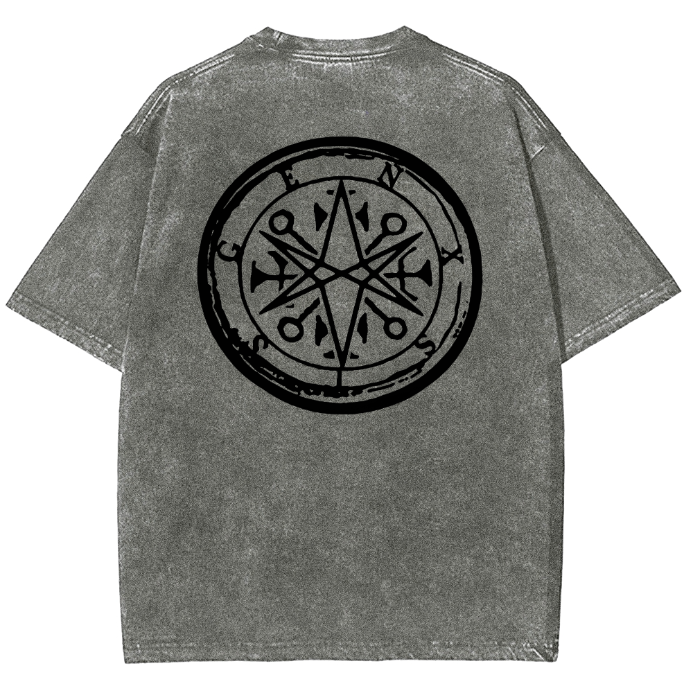 "Bring Me The Horizon" Black Metal Genexis Print Washed T-Shirt