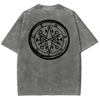 "Bring Me The Horizon" Black Metal Genexis Print Washed T-Shirt