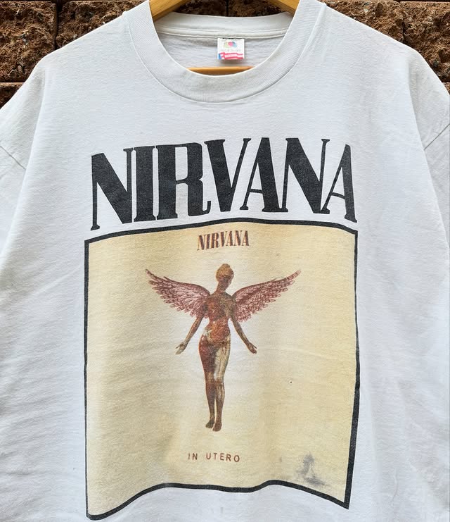 Rare Nirvana In Utero Memorial Prints Short Sleeves T shirt