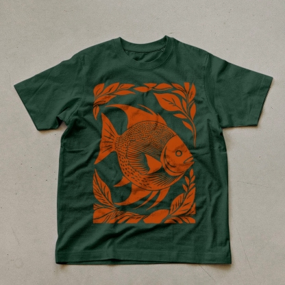 Casual Fish PatternUnisex Prints T-Shirt