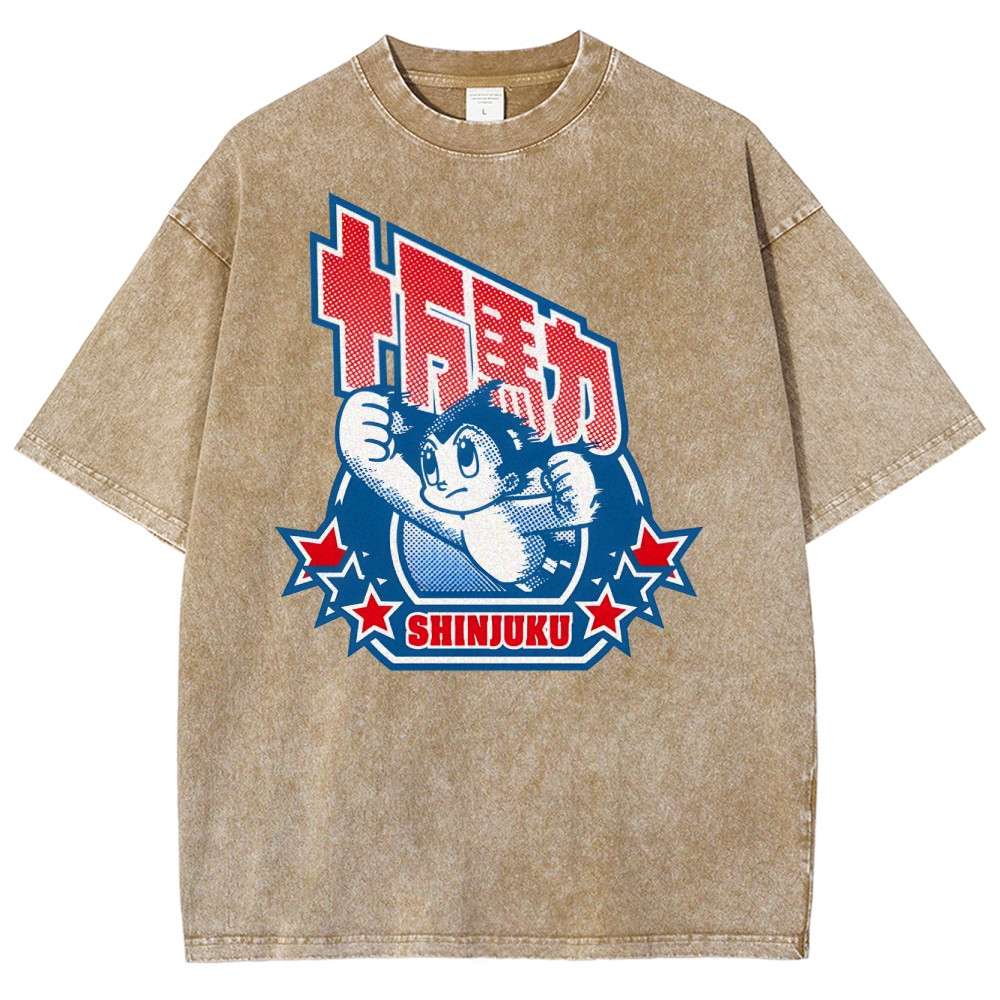 SHINJUKU Washed Vintage Short Sleeves T-Shirt