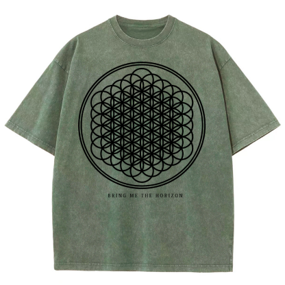 "Bring Me The Horizon" Print Washed T-Shirt