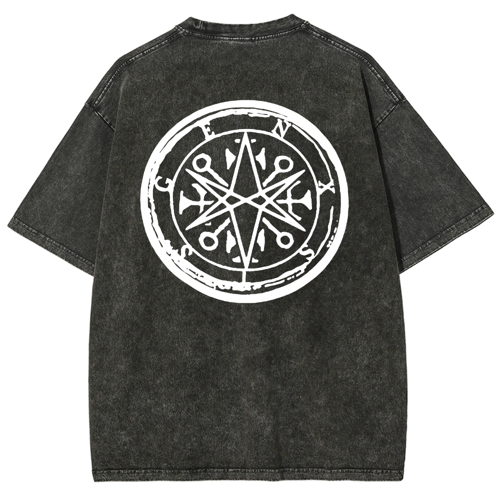 "Bring Me The Horizon" Black Metal Genexis Print Washed T-Shirt