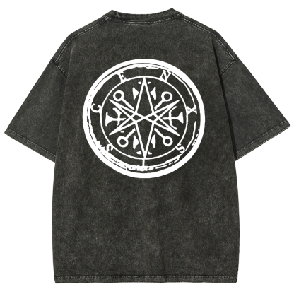 "Bring Me The Horizon" Black Metal Genexis Print Washed T-Shirt