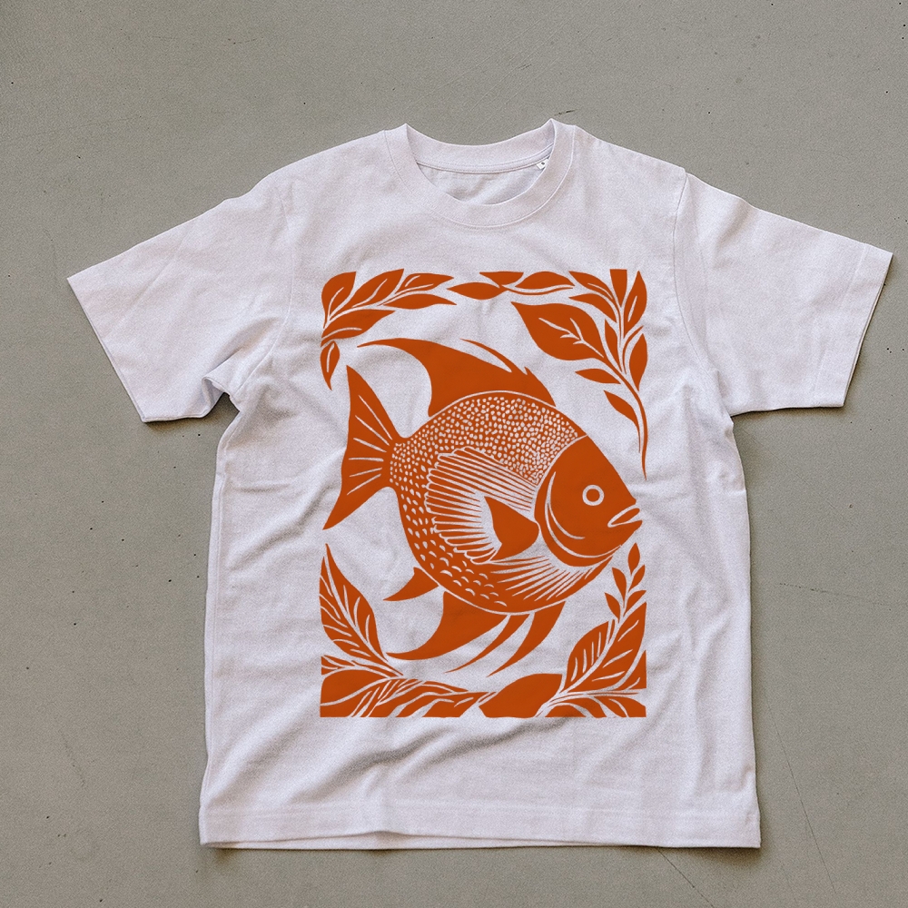 Casual Fish PatternUnisex Prints T-Shirt